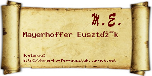 Mayerhoffer Euszták névjegykártya